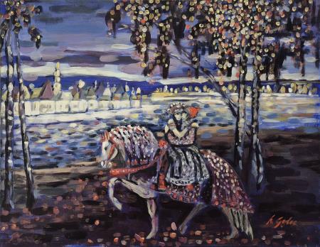 Zaljubljenca (Olje-platno - 40x50) Mojca Godec